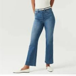 SPANX Denim High Waisted Cropped Flare Jeans Medium